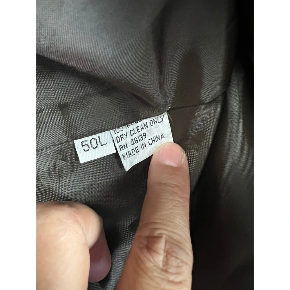 Vanderbilt Blazer Mens 50L Olive Brown Double Breasted Peak Lapel Formal Jacket